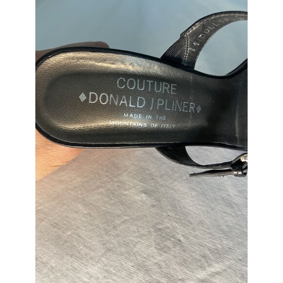 Couture Donald J Pliner Womens Black Strappy Buckle Sandals Size 8 N - Picture 11 of 12